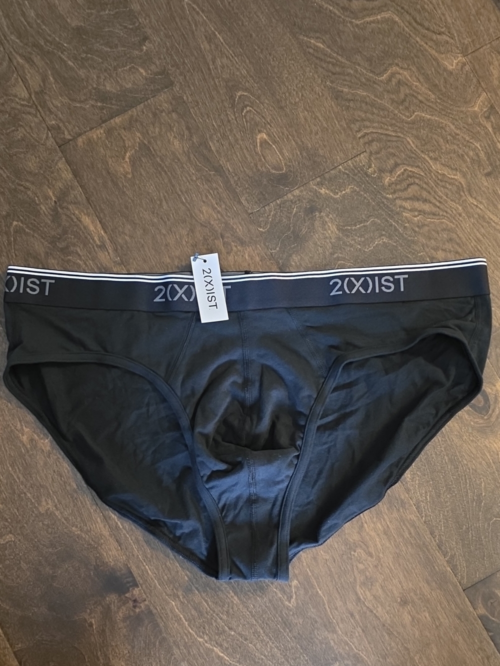 2xist Men's Strech Countour Pouch Black Cotton Briefs with Logo Waistband Sz XL - Picture 3 of 5